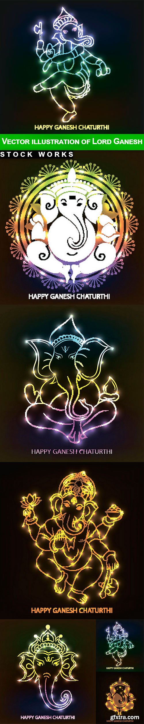 Vector illustration of Lord Ganesh - 6 EPS