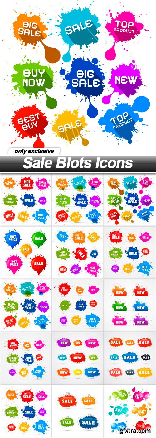 Sale Blots Icons - 15 EPS