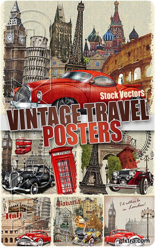 Vintage travel poster - Stock Vectors