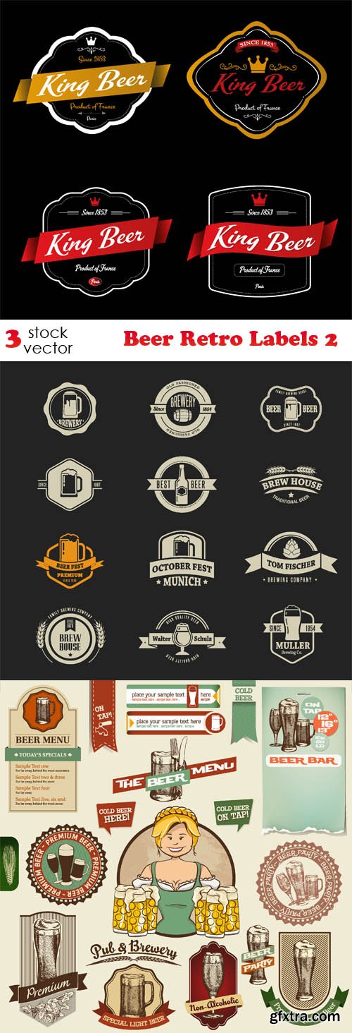 Vectors - Beer Retro Labels 2