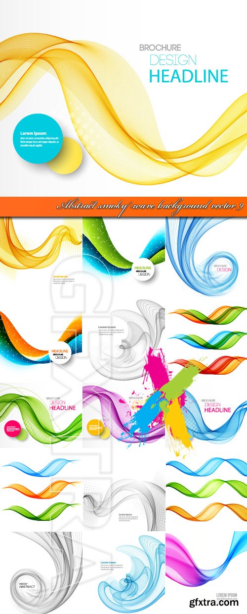 Abstract smoky wave background vector 9