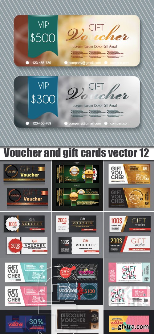 Voucher and gift cards vector 12
