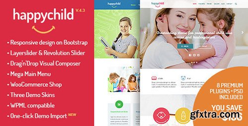 ThemeForest - HappyChild v4.1 - Kindergarten WordPress Theme - 8621832