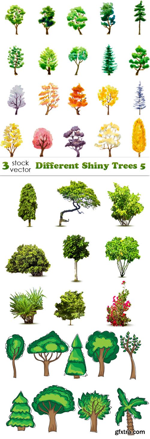 Vectors - Different Shiny Trees 5