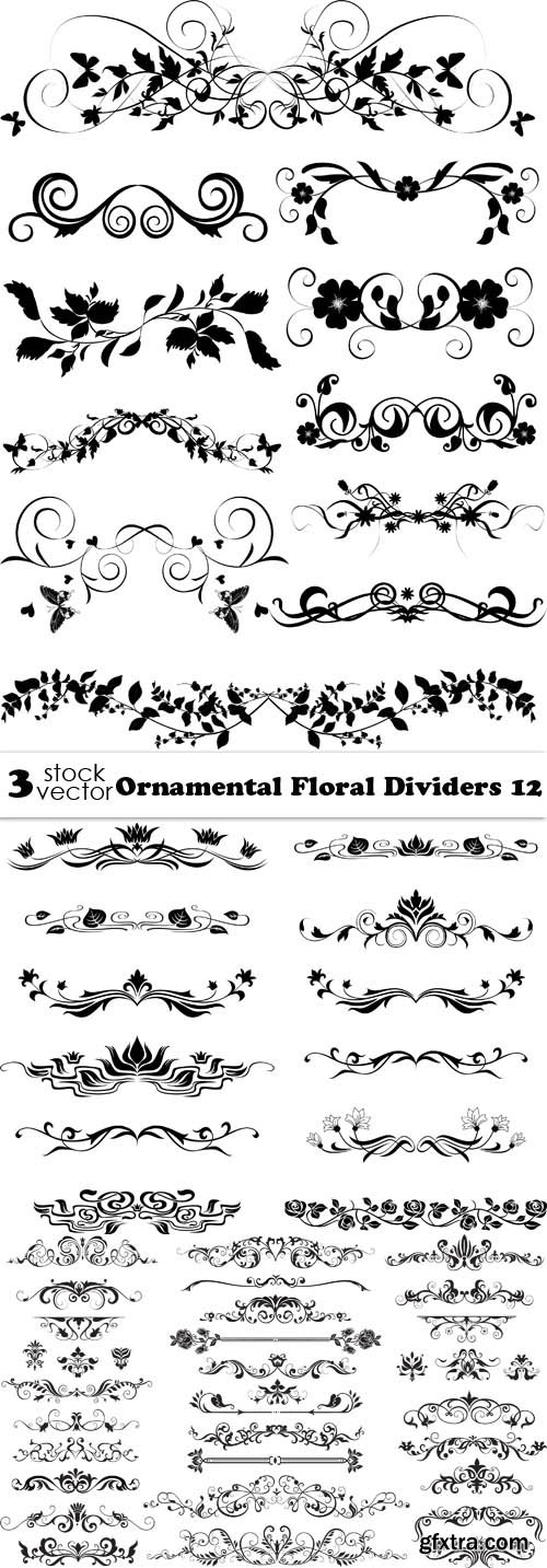 Vectors - Ornamental Floral Dividers 12