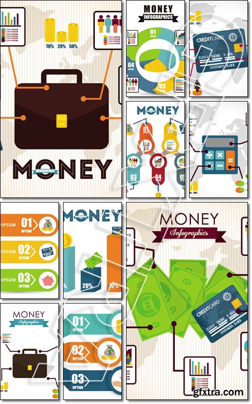 Money infographics design, vector illustration - Vector
