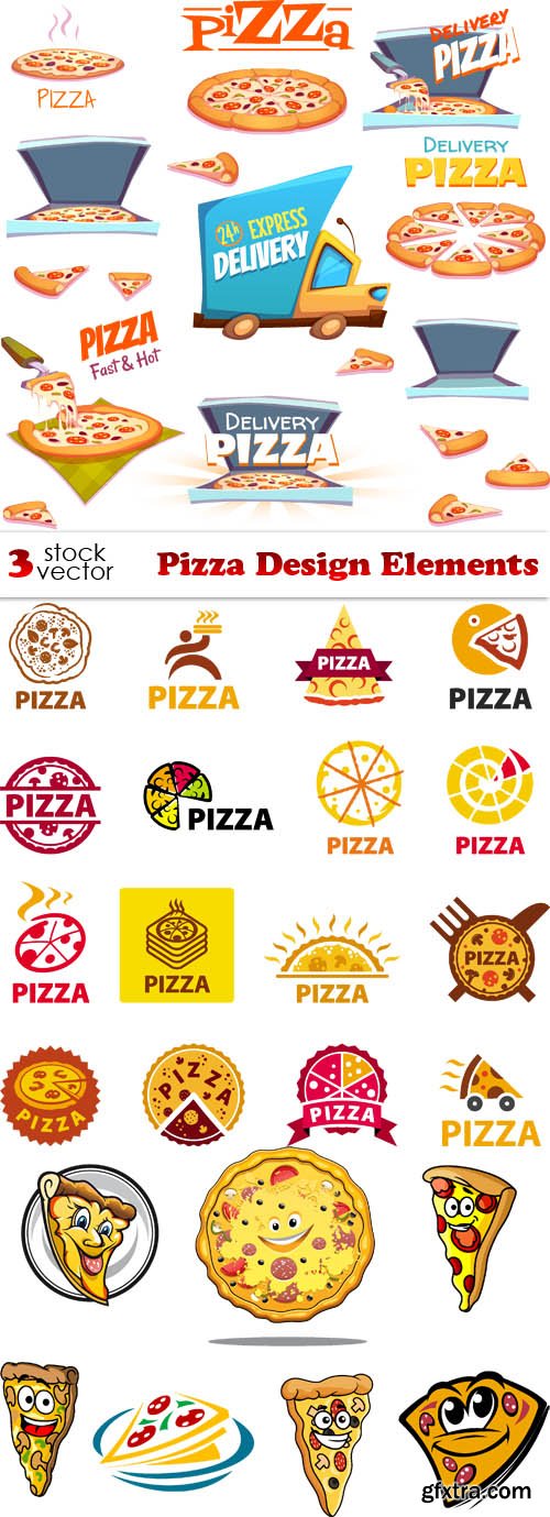 Vectors - Pizza Design Elements