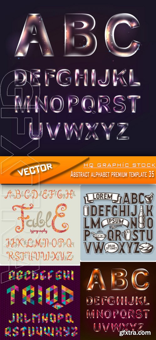 Stock Vector - Abstract alphabet premium template 35