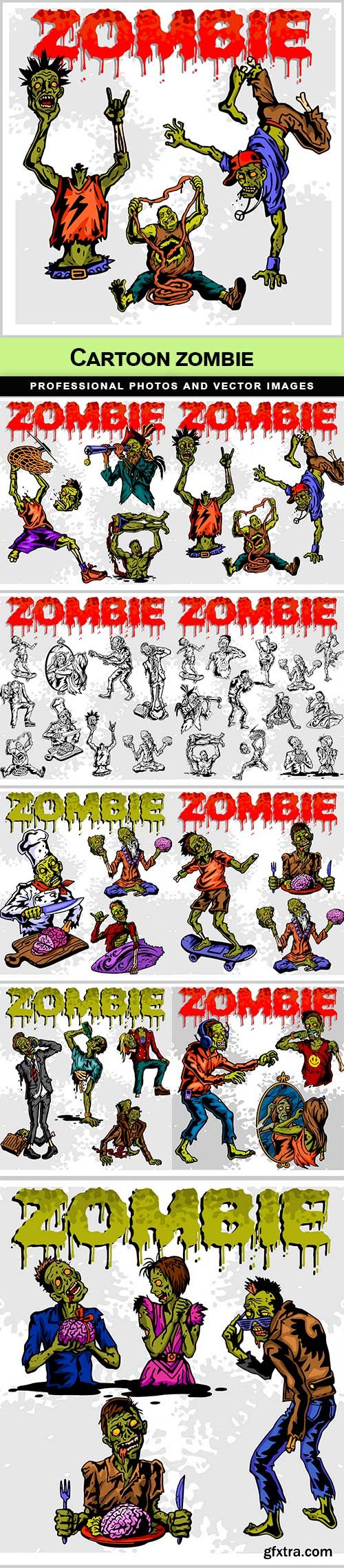 Cartoon zombie - 9 EPS