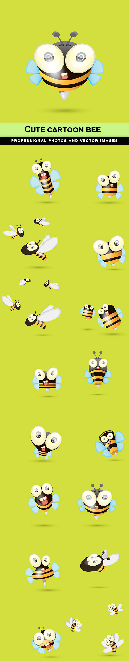 Cute cartoon bee - 16 EPS