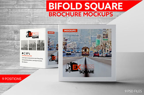 CM Bifold Square Brochure Mockups 374497