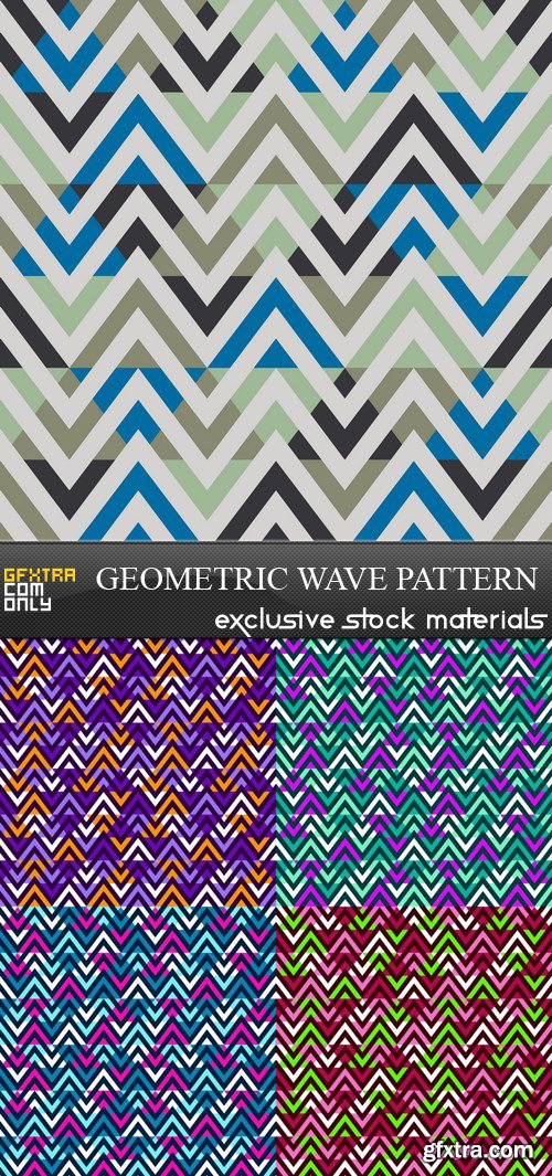 Modern Geometric Wave Pattern - 5xEPS