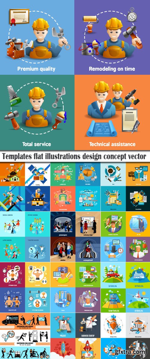 Templates flat illustrations design concept vector