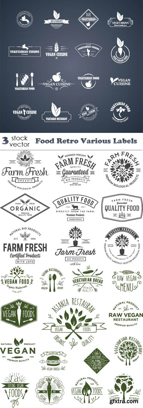 Vectors - Food Retro Various Labels