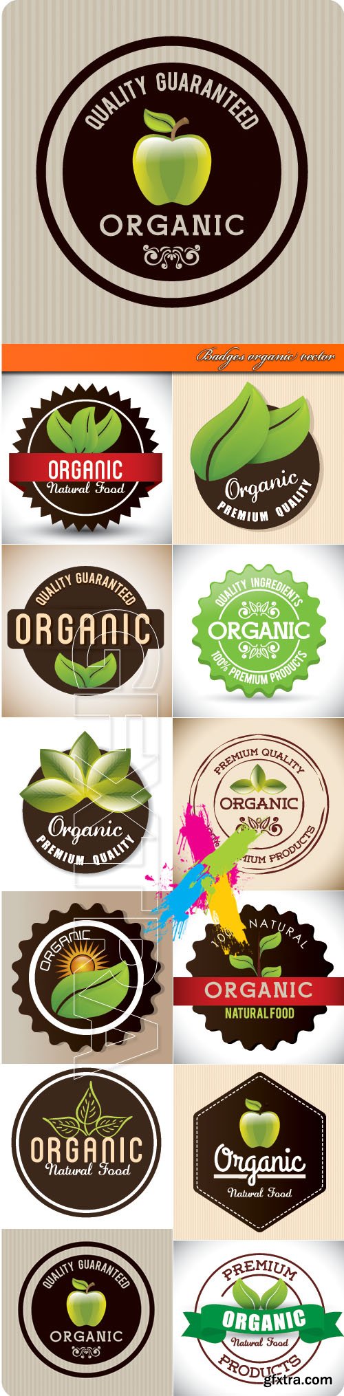 Badges organic vector