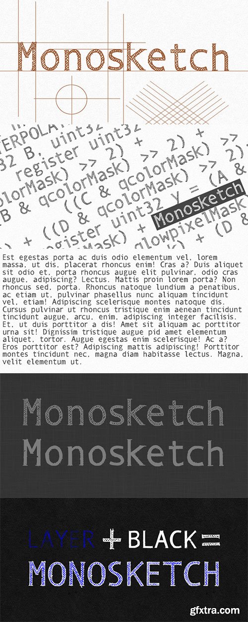 Monosketch - Hand-Drawn Fonts Inspired by Monospaced 3xOTF $26