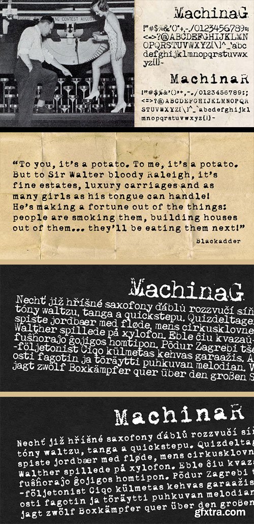 Machina - Grunge Typewriter Fonts 2xOTF $16