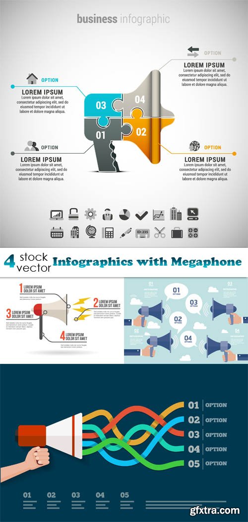 Vectors - Infographics with Megaphone