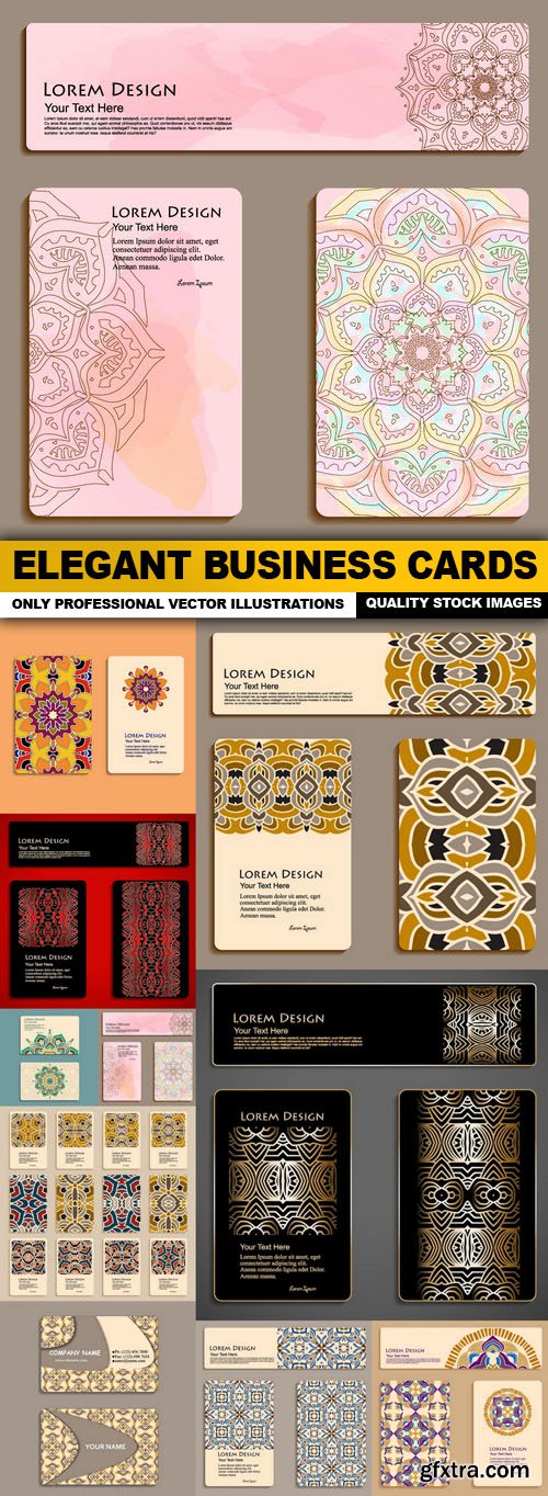 Elegant Business Cards - 10 Vector