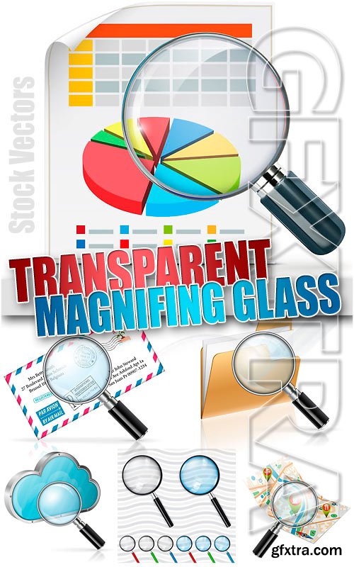 Transparent magnifying glass - Stock Vectors