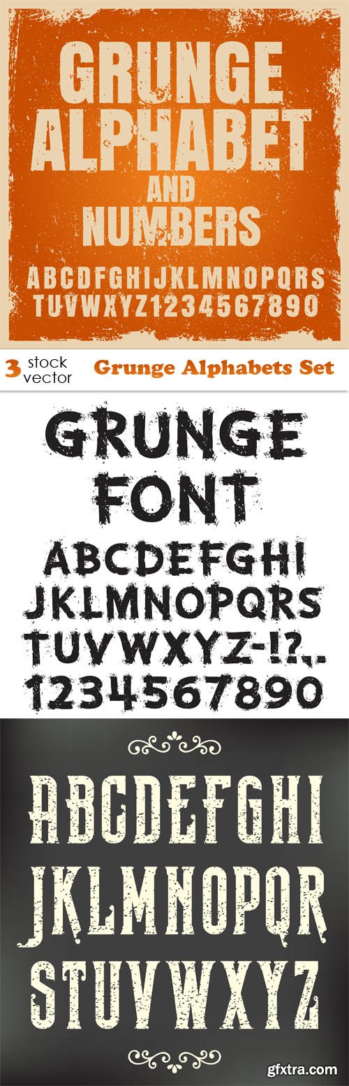 Vectors - Grunge Alphabets Set