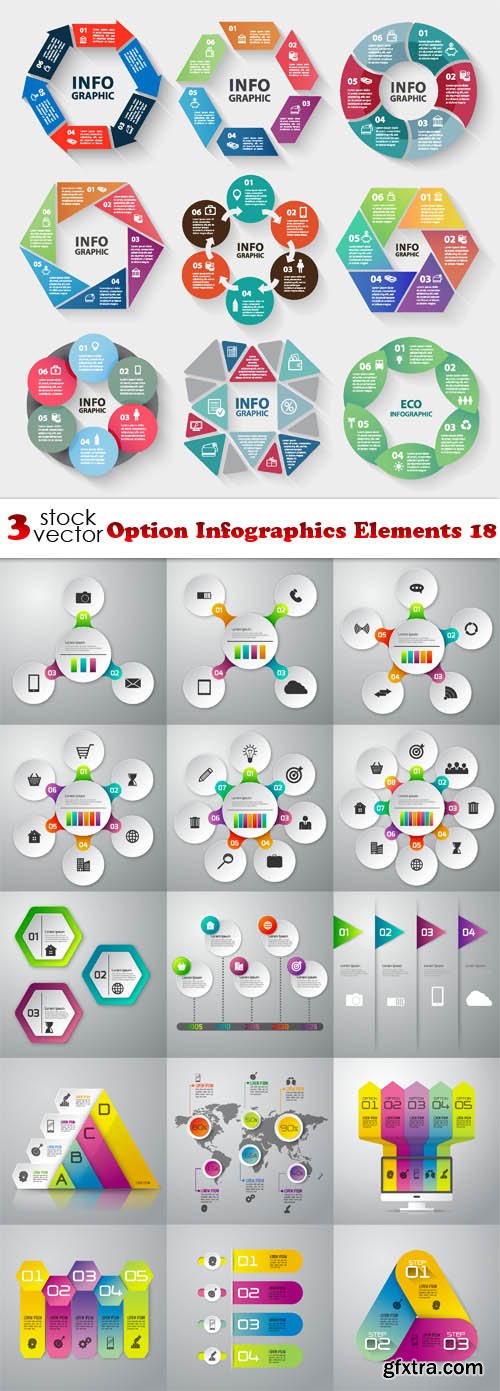 Vectors - Option Infographics Elements 18