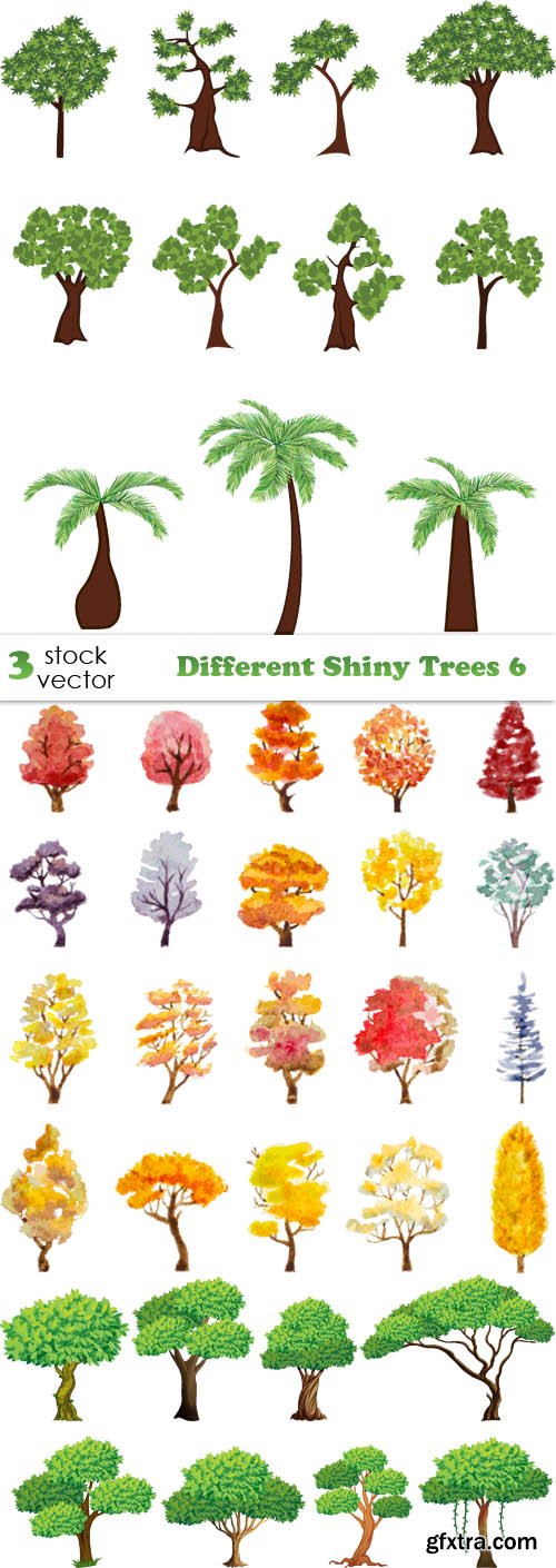 Vectors - Different Shiny Trees 6