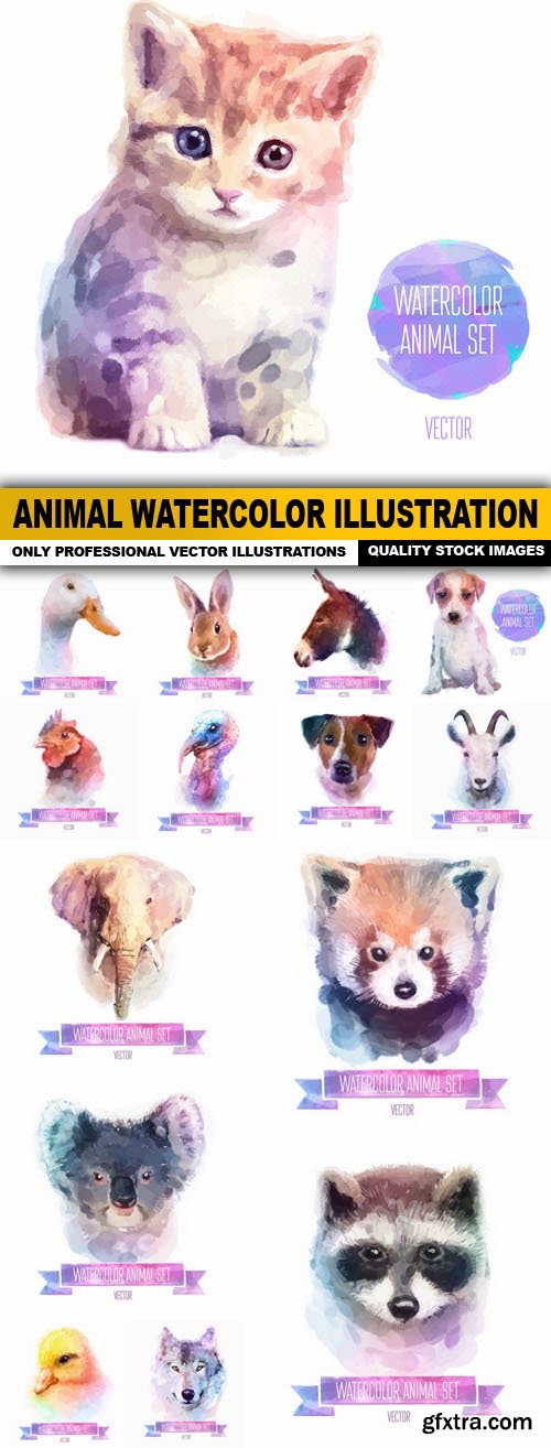Animal Watercolor Illustration - 25 Vector