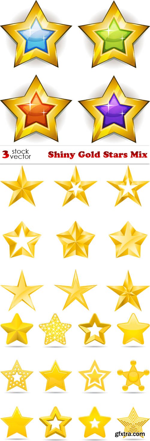 Vectors - Shiny Gold Stars Mix