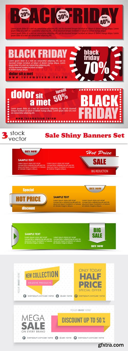 Vectors - Sale Shiny Banners Set