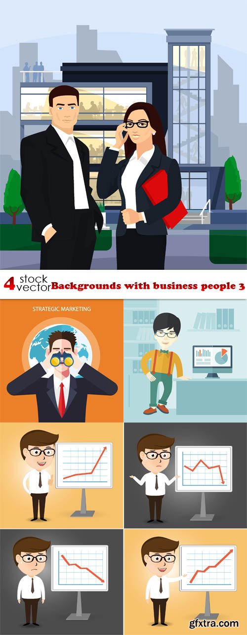 Vectors - Backgrounds with business people 3