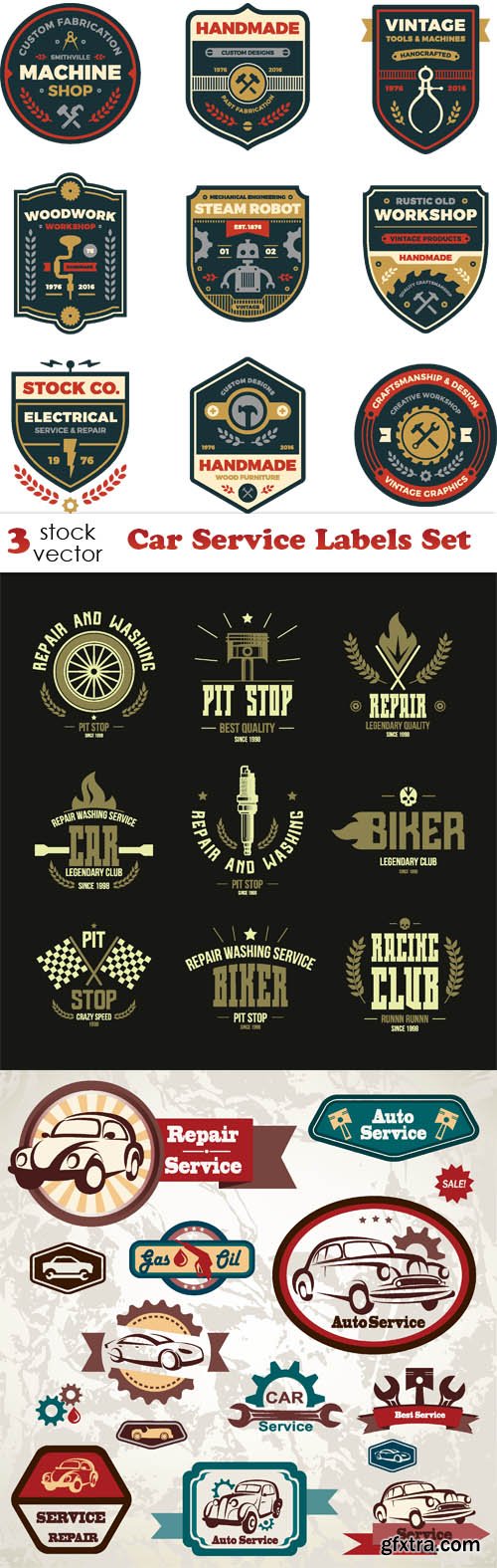 Vectors - Car Service Labels Set