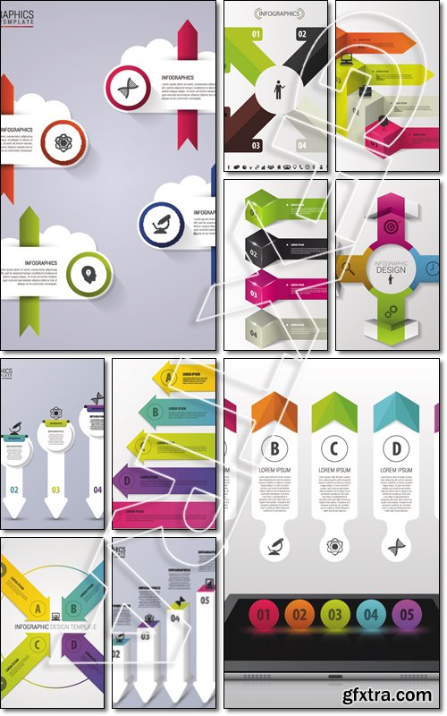 Modern Arrows. Infographic design template. Timeline, illustration - Vector
