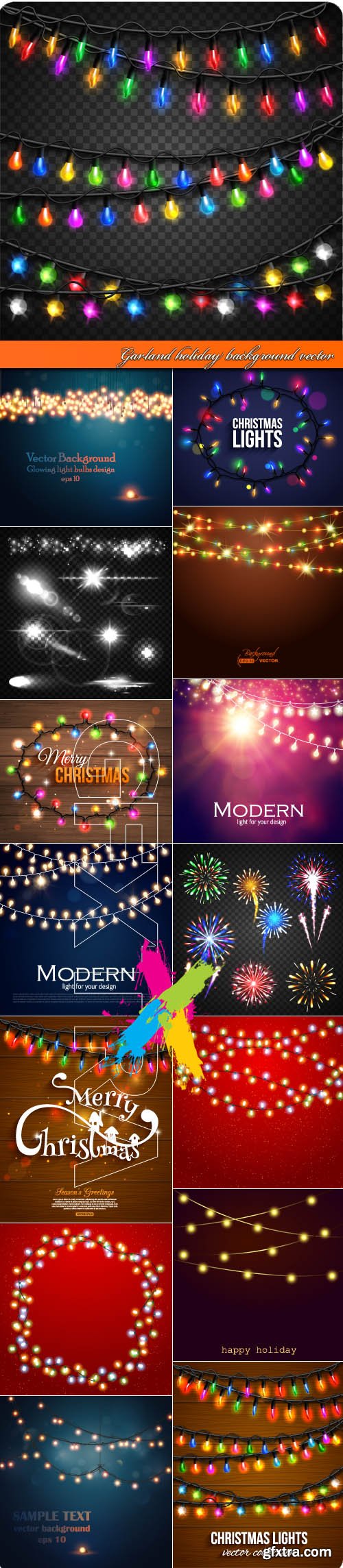 Garland holiday background vector