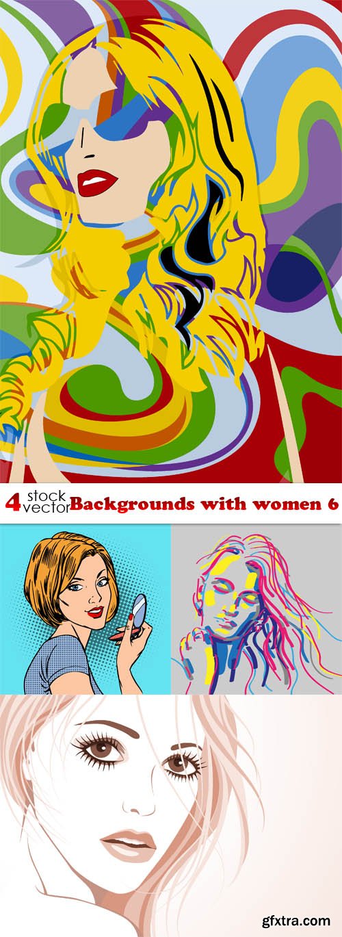 Vectors - Backgrounds with women 6