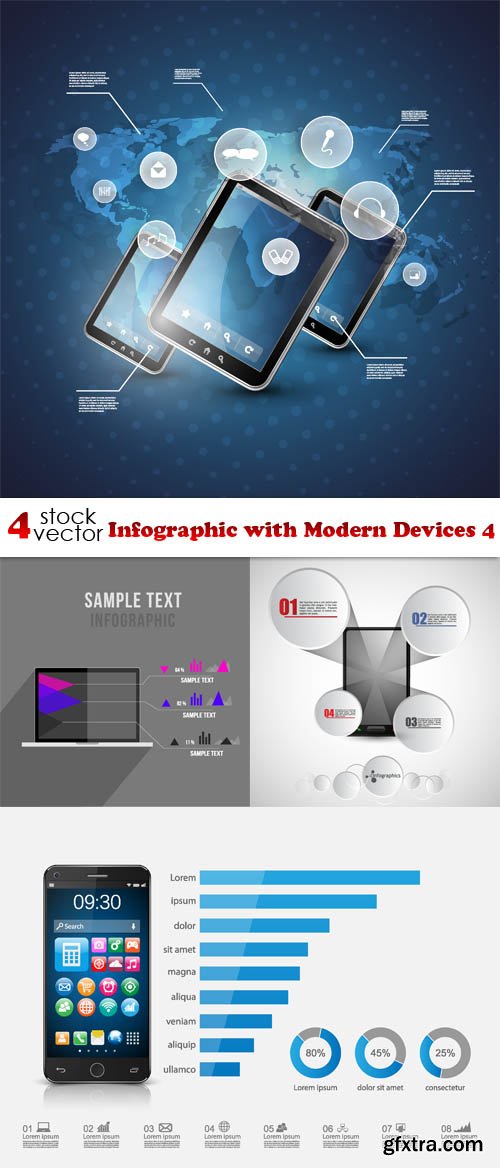 Vectors - Infographic with Modern Devices 4