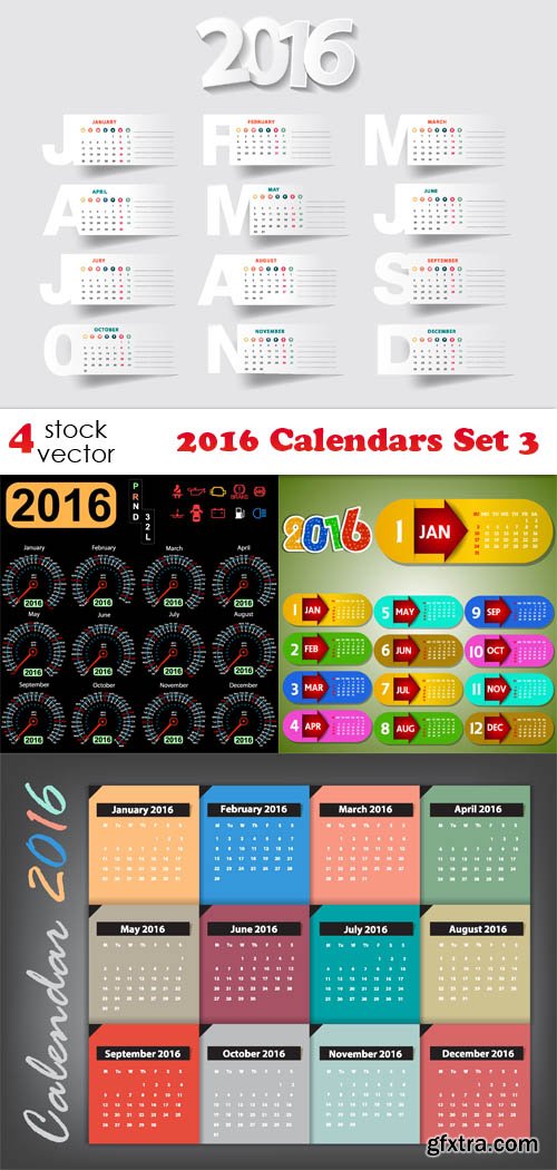 Vectors - 2016 Calendars Set 3