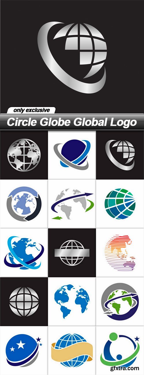 Circle Globe Global Logo - 15 EPS