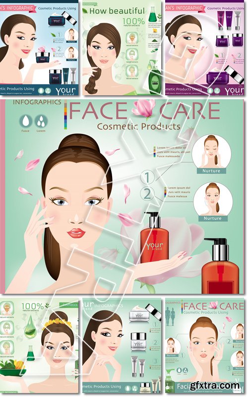 Face creams using infographics - Vector