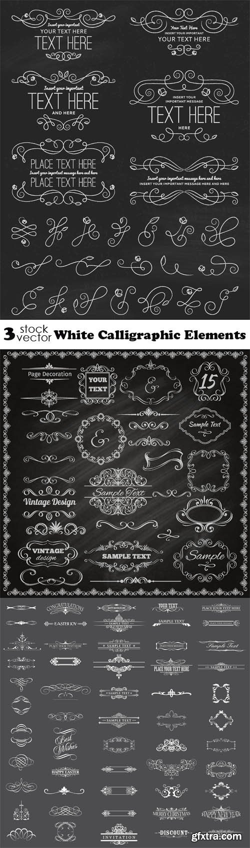 Vectors - White Calligraphic Elements