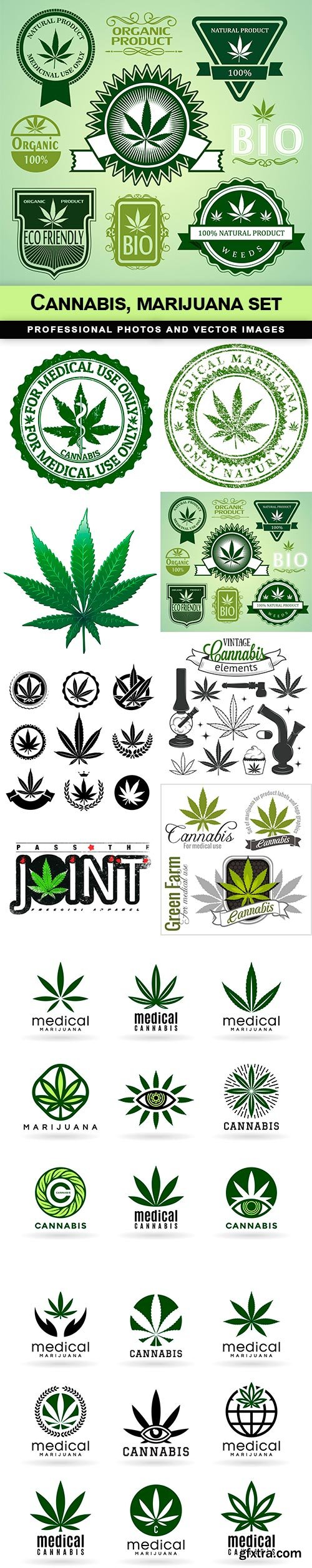 Cannabis, marijuana set - 10 EPS