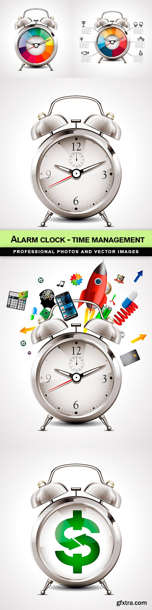 Alarm clock - time management - 5 EPS
