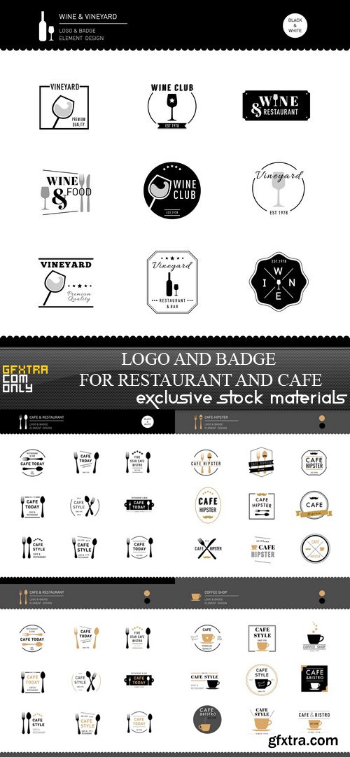 Logo and Badge for Restaurant and Cafe - 5xEPS