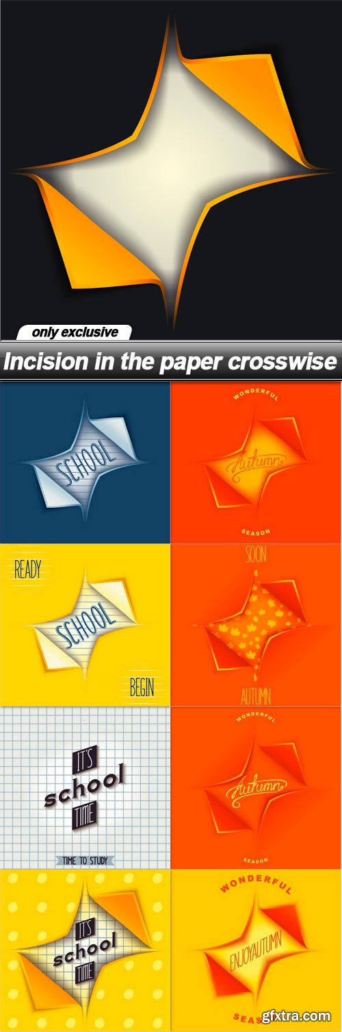 Incision in the paper crosswise - 9 EPS