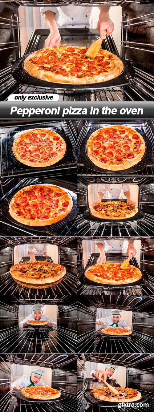 Pepperoni pizza in the oven - 10 UHQ JPEG