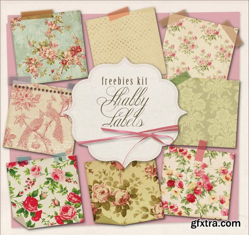 Scrap Kit - Shabby Labels in Vintage Style