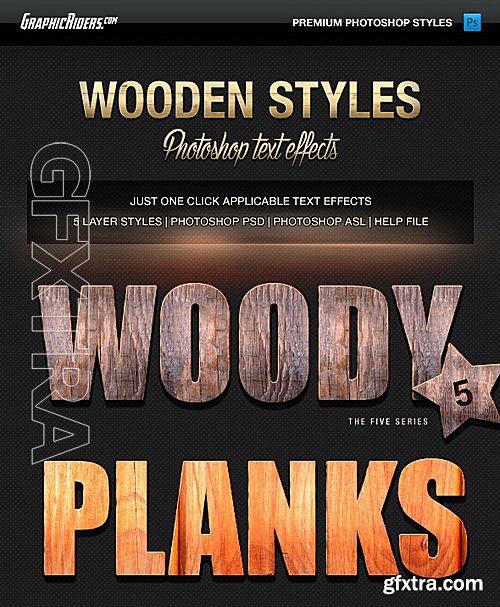 GraphicRiver - Various Text Effects Vol.3 - Wooden Styles 13080634