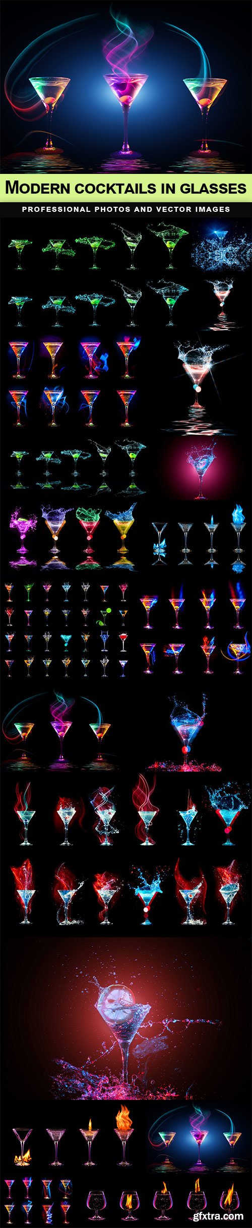 Modern cocktails in glasses - 20 UHQ JPEG