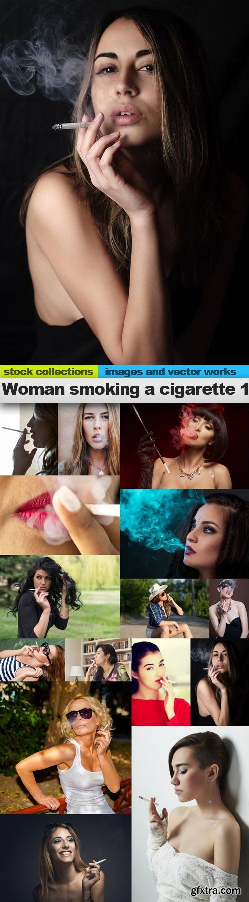Woman smoking a cigarette 1, 15 x UHQ JPEG