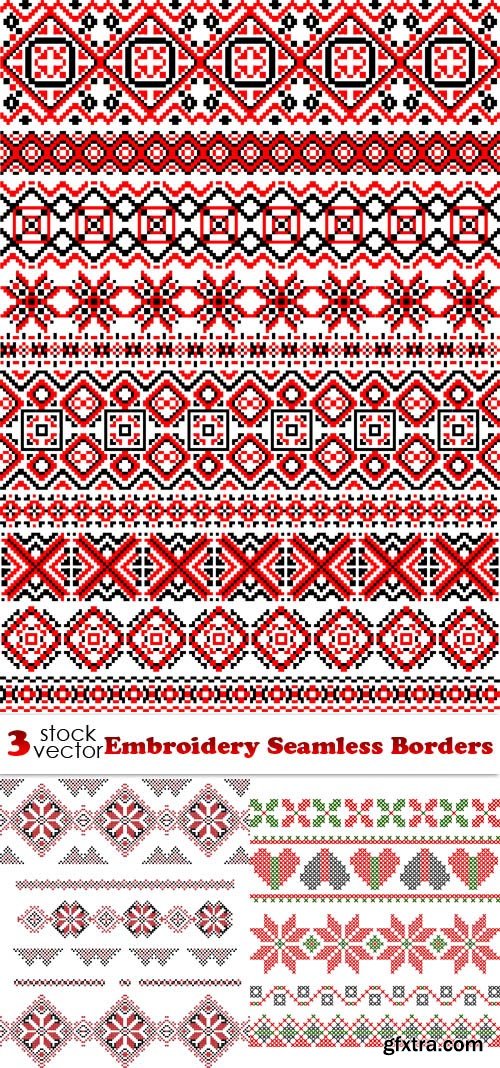 Vectors - Embroidery Seamless Borders